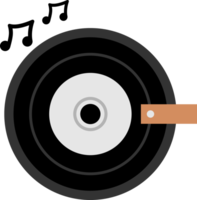 Black vinyl record with musical note png