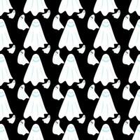 Seamless pattern Halloween cute ghost background. to be used as a decoration and gift wrapping paper. vector illustration