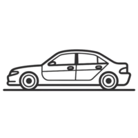 carro linha arte desenho animado ai generativo png