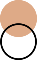 Moon with brown circle abstract boho icon png
