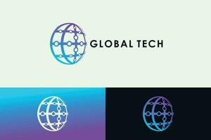 technology logo design concept vector