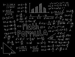 ilustración realista del fondo de la pizarra de matemáticas vector