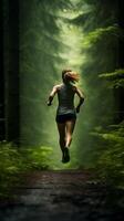 Forest Sprint - Capturing the Runner's Willpower Amidst Nature photo