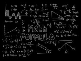 ilustración realista del fondo de la pizarra de matemáticas vector