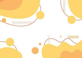 White and yellow fluid shapes abstract background vector