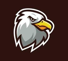 águila cabeza logo mascota. para logo deporte, deportes electrónicos, juego de azar, camiseta. gráfico vector ilustración.