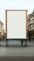 Historic cityscape crowned by a blank billboard frame, blending the old and the new AI Generative photo