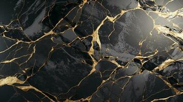 Luxurious Gold-Veined Marble Texture Background with a Glossy Finish and Space for Branding AI Generative photo