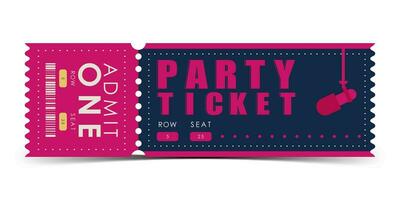 Sample ticket to enter the party. Modern elegant ticket card illustration template. Vector illustration.