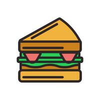 sandwich icon color style vector