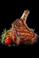 Lamb Rib and Shanks grill with herbs, Generative AI photo