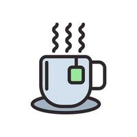 hot tea icon color style vector