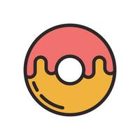 donut icon color style vector