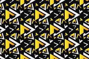 Geometric seamless pattern. Abstract geometric graphic design pattern. Seamless geometric pattern with black and yellow color. vector