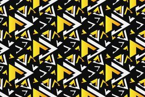 Geometric seamless pattern. Abstract geometric graphic design pattern. Seamless geometric pattern with black and yellow color. vector