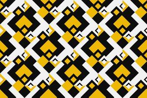 modern Bauhaus seamless Pattern in geometric shapes. Geometric black, yellow and white Banner. vector