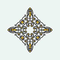 Retro vintage ornament design with black and yellow color vector