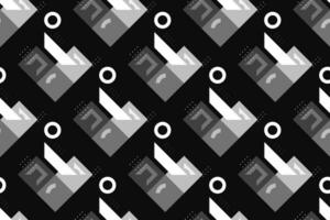 Geometric seamless pattern with black and white color. Simple regular background. Vector illustration