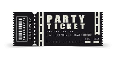 Sample ticket to enter the party. Modern ticket card template. . vector
