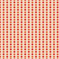 abstract wavy seamlees red, orange color polka dot pattern on cream color background vector