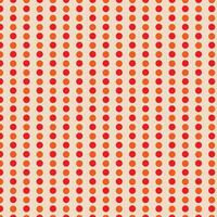 abstract wavy seamlees red, orange color polka dot pattern on cream color background vector