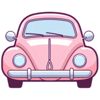 cute car pink cartoon ai generative png