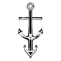 Nautical anchor vector, anchor vector illustration, Vintage anchor illustration, Black and white anchor vector.
