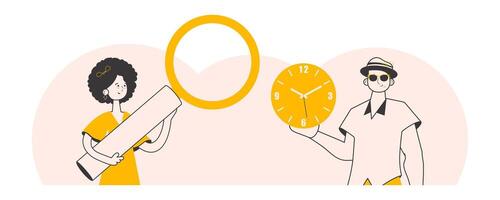 The concept of finding people to work. Modern linear style. . vector