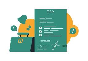 Trendy background on the theme of paying taxes. vector