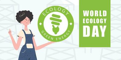 World Ecology Day banner. Cartoon style. Vector. vector