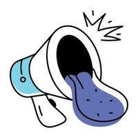 Megaphone announcement hand drawn icon vector