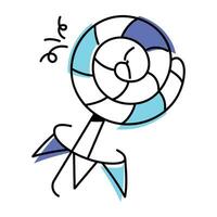 Check doodle icon of swirl lollipop vector