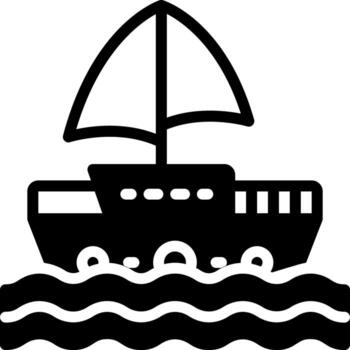 sólido icono para paseo en barco vector