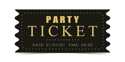 Party ticket template. Modern ticket card template. Vector illustration.