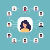 Scheme of subordination of people. . Flat style. vector
