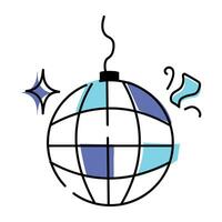 Modern doodle icon of disco ball vector