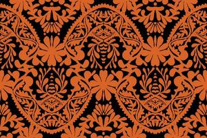 Holloween seamless pattern for retro wallpapers. Enchanted Vintage Flowers. Arts and Crafts movement inspired. Design for wrapping paper, wallpaper, fabrics and fashion clothes. Ikat pattern. vector