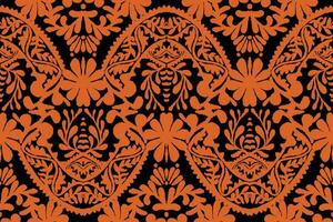 Holloween seamless pattern for retro wallpapers. Enchanted Vintage Flowers. Arts and Crafts movement inspired. Design for wrapping paper, wallpaper, fabrics and fashion clothes. Ikat pattern. vector