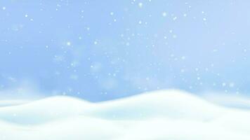 Video background of snow falling winter