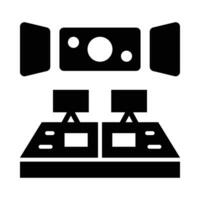 Spaceship Control Room Vector Glyph Icon For Personal And Commercial Use.