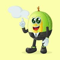 honeydew melon character pointed speech bubble vector