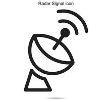 Radar señal icono, vector ilustración.