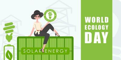 World Ecology Day banner. Flat fashion style. Vector. vector