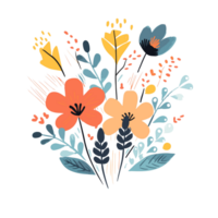 Ai generated flowers and leaves on a transparent background png