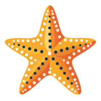 ai generato stella marina con arancia e nero strisce su un' trasparente sfondo png