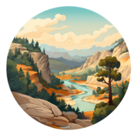 Ai generated autumn landscape with river and trees png