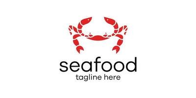seafood logo design, shrimp elements combined with crab vector