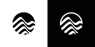 logo design element of mountains combined with waves vector