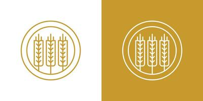 logo design with wheat elements combined with circles vector