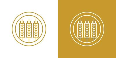 logo design with wheat elements combined with circles vector